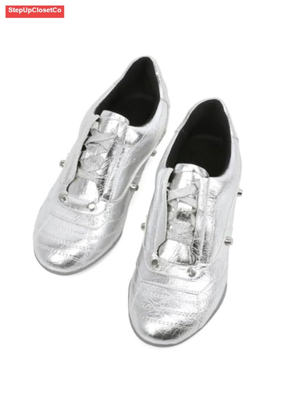 Women's Cushioned Walking Shoes Leather Rivet Sneakers Comfortable Athletic - Picture 4 of 6